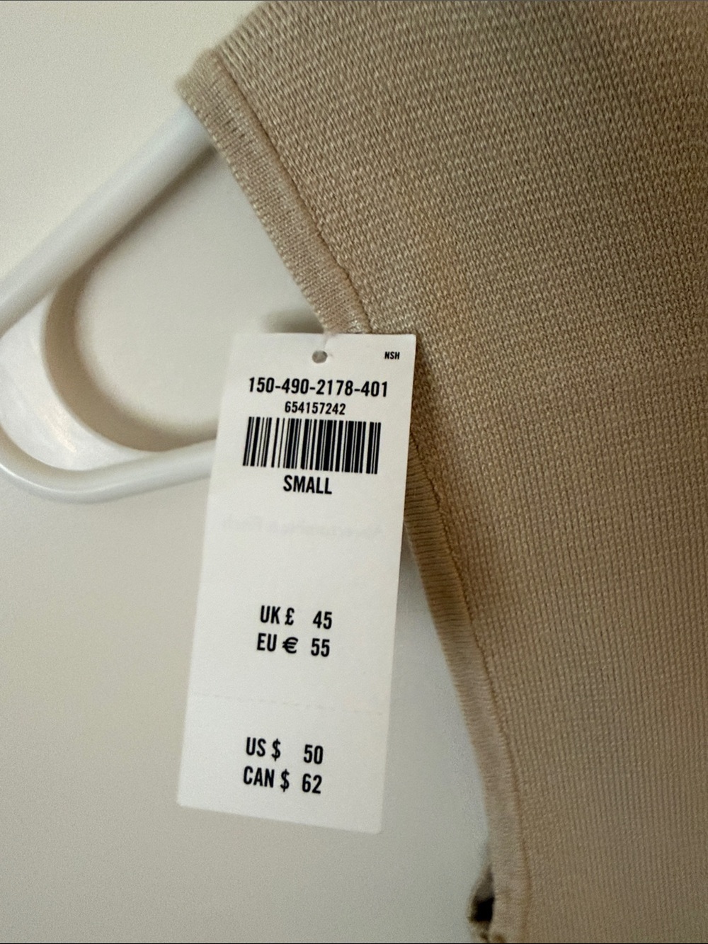 Abercrombie & Fitch Ribbed Tank Top in Light Beige - Picture 2 of 3
